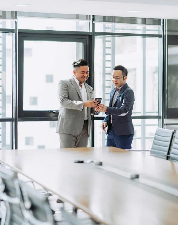 Colleagues meeting in an office